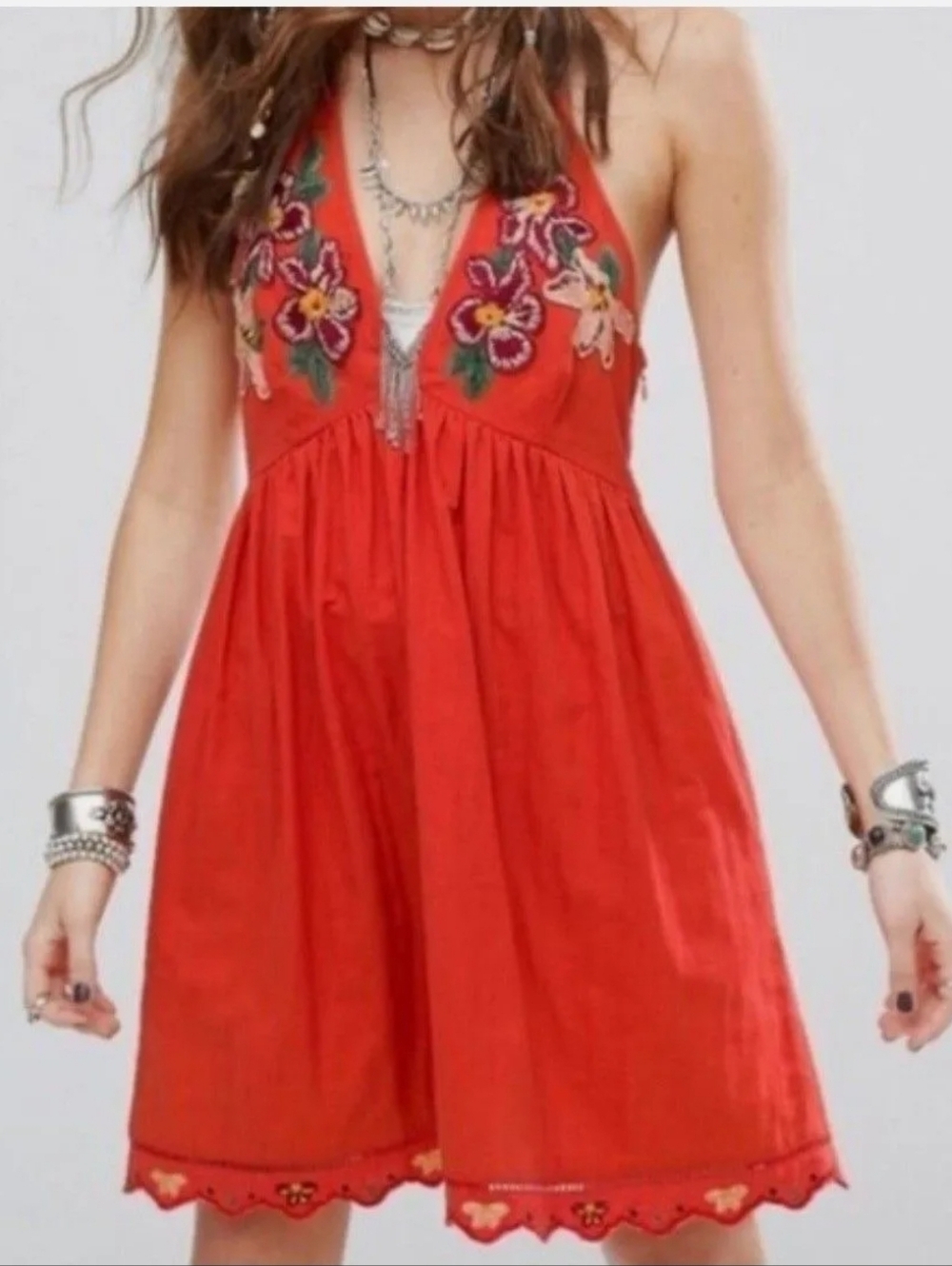 Free People Love and Flowers Halter Dress Size M